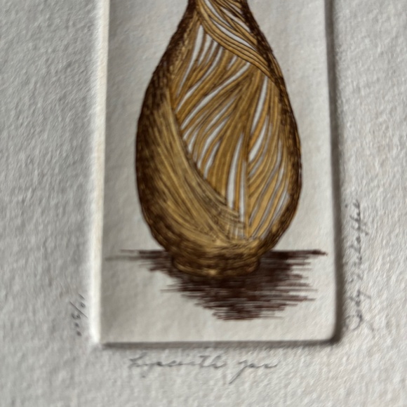 Hyacinth jar etching signed/numbered Jody Mehaffie - Picture 2 of 4